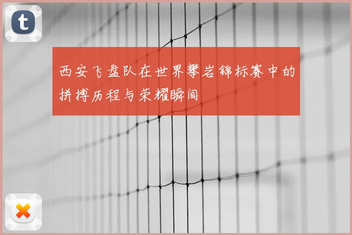 西安飞盘队在世界攀岩锦标赛中的拼搏历程与荣耀瞬间